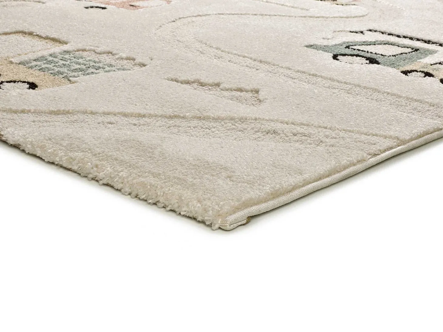 Alfombra interior - infantil coches y carreteras - multicolor - 120 x 170 cm - CLOWN