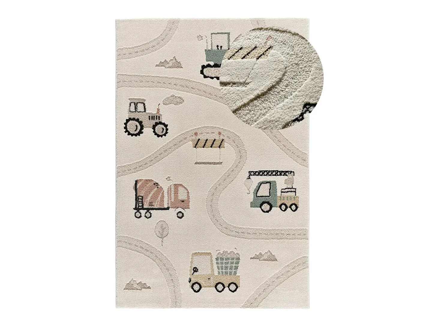 Alfombra interior - infantil coches y carreteras - multicolor - 120 x 170 cm - CLOWN