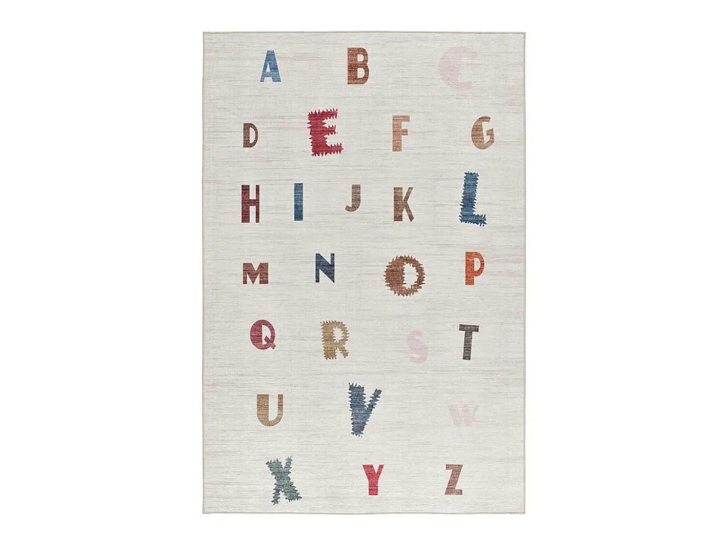 Alfombra interior - infantil abecedario - multicolor - 120 x 170 cm - CANDY