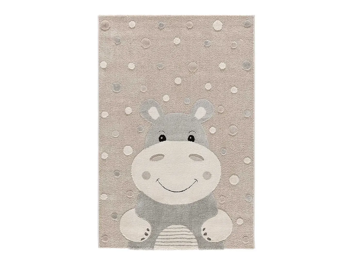 Alfombra interior - infantil hipopótamo - piedra - 120 x 170 cm - CLOWN