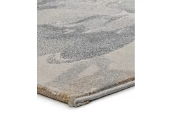Alfombra interior - motivos florales - gris / beige - 140 x 200 cm - FLORES SUNSET
