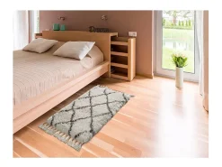 Alfombra interior - shaggy liso - blanco - 140 x 200 cm - SAMIRA