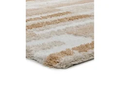 Alfombra interior - shaggy geométrico - beige - 133 x 190 cm - SERENE TERRA