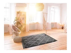 Alfombra interior - shaggy liso - gris - 120 x 170 cm - SAMIRA
