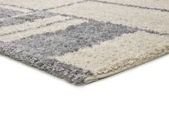 Alfombra interior - shaggy geométrico - plata - 160 x 230 cm - HELIA
