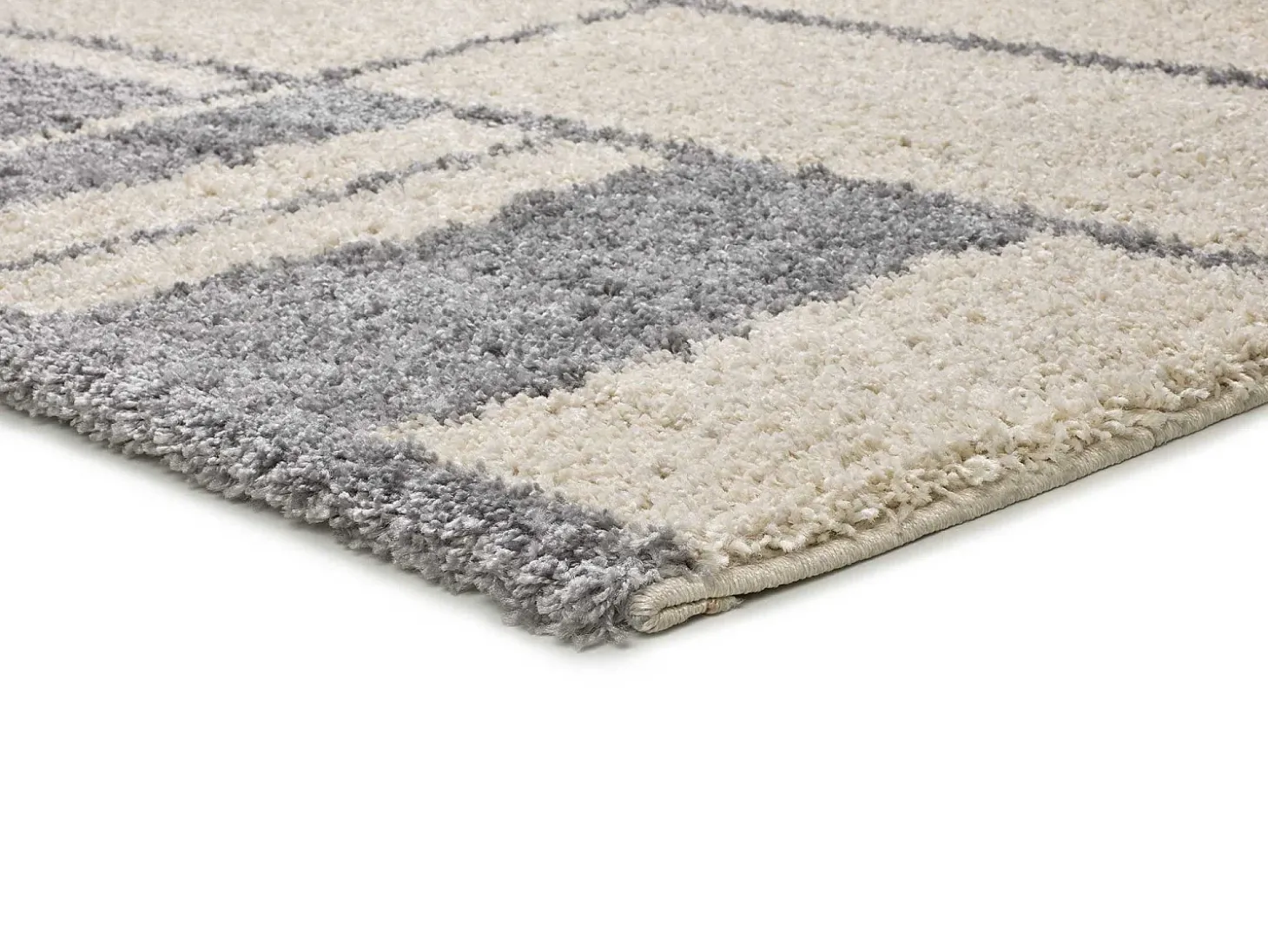 Alfombra interior - shaggy geométrico - plata - 160 x 230 cm - HELIA