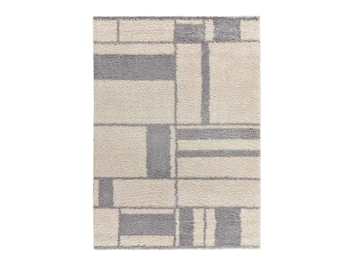 Alfombra interior - shaggy geométrico - plata - 160 x 230 cm - HELIA