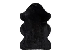 Alfombra interior - shaggy liso - negro - 60 x 90 cm - FOX
