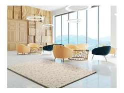 Alfombra interior - shaggy moderno - crema / negro - 120 x 180 cm - LUSH