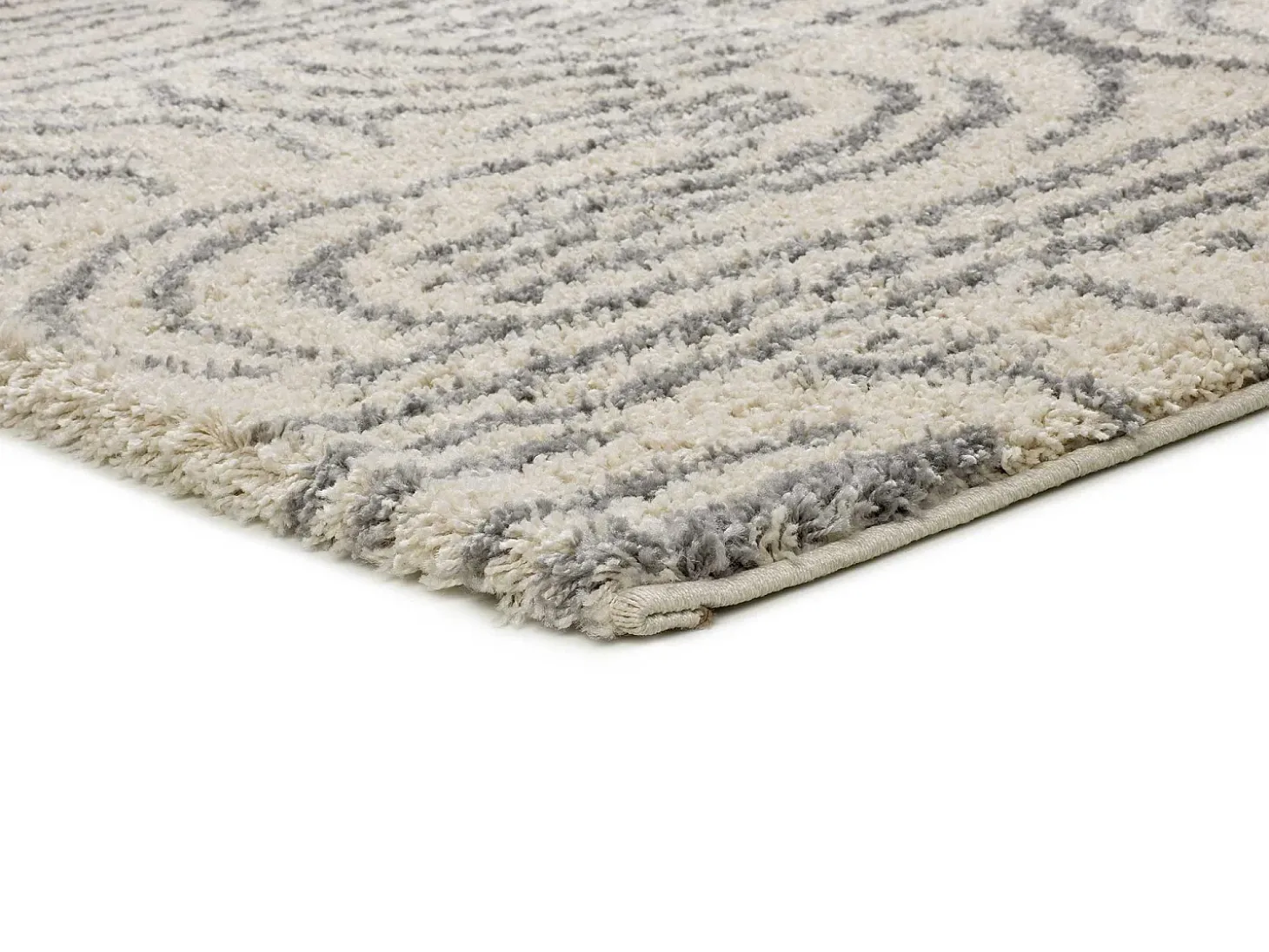 Alfombra interior - shaggy escandinavo - plata - 133 x 190 cm - HELIA