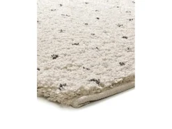 Alfombra interior - shaggy moderno - crema / negro - 80 x 150 cm - LUSH