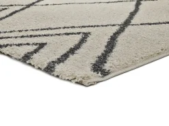 Alfombra interior - shaggy étnico - blanco - 160 x 230 cm - ATLAS