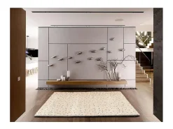 Alfombra interior - shaggy moderno - crema / multicolor - 140 x 200 cm - LUSH