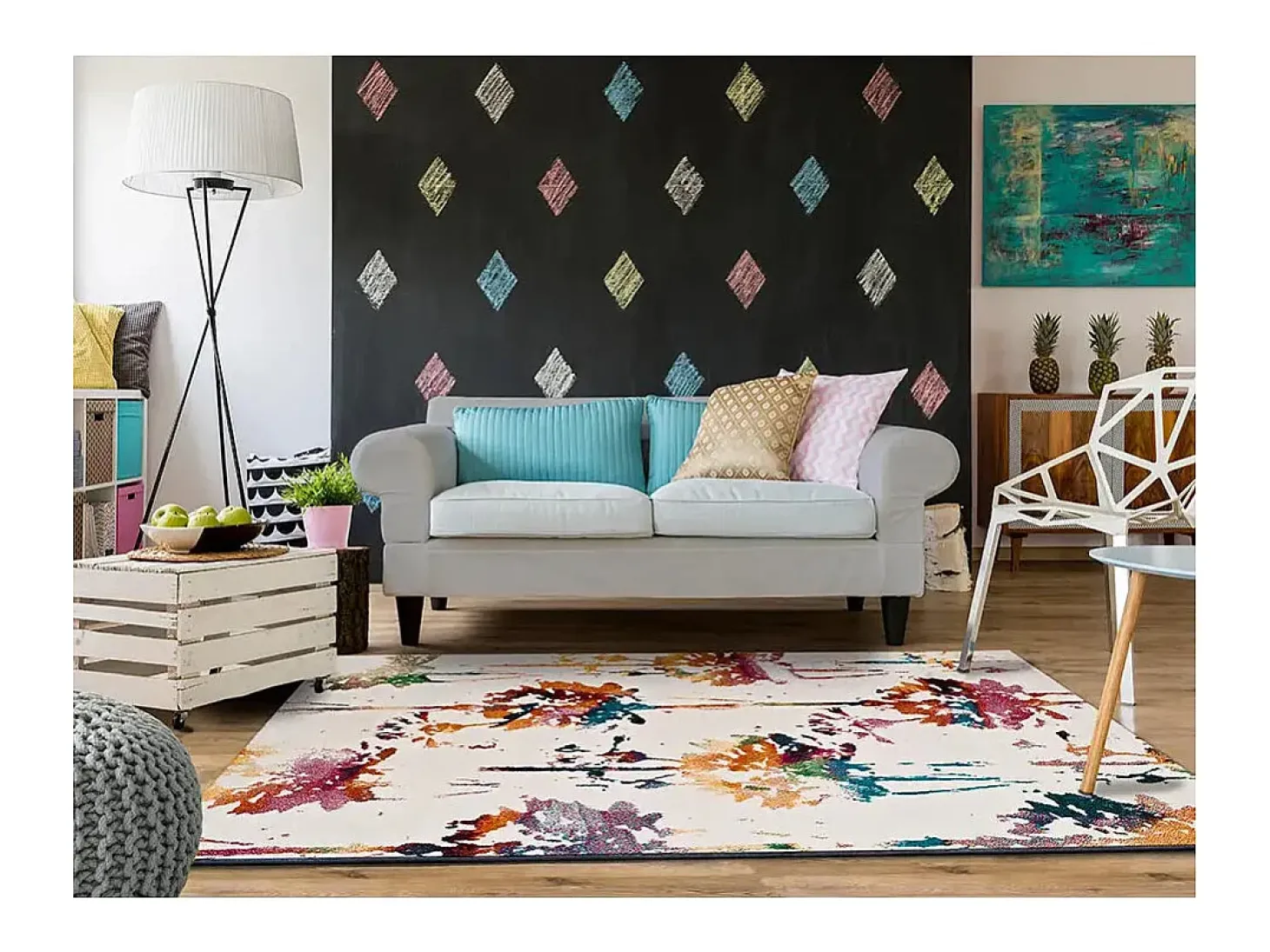 Alfombra interior - étnica - multicolor - 120 x 170 cm - KATRINA