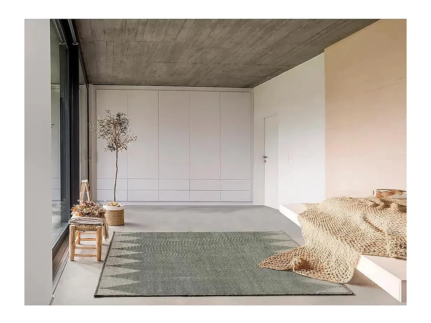 Alfombra interior - étnica - gris - 160 x 230 cm - FARASHE