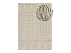 Alfombra interior - étnico con relieve - crema - 120 x 170 cm - PAMUK