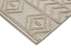Alfombra interior - étnico con relieve - crema - 120 x 170 cm - PAMUK