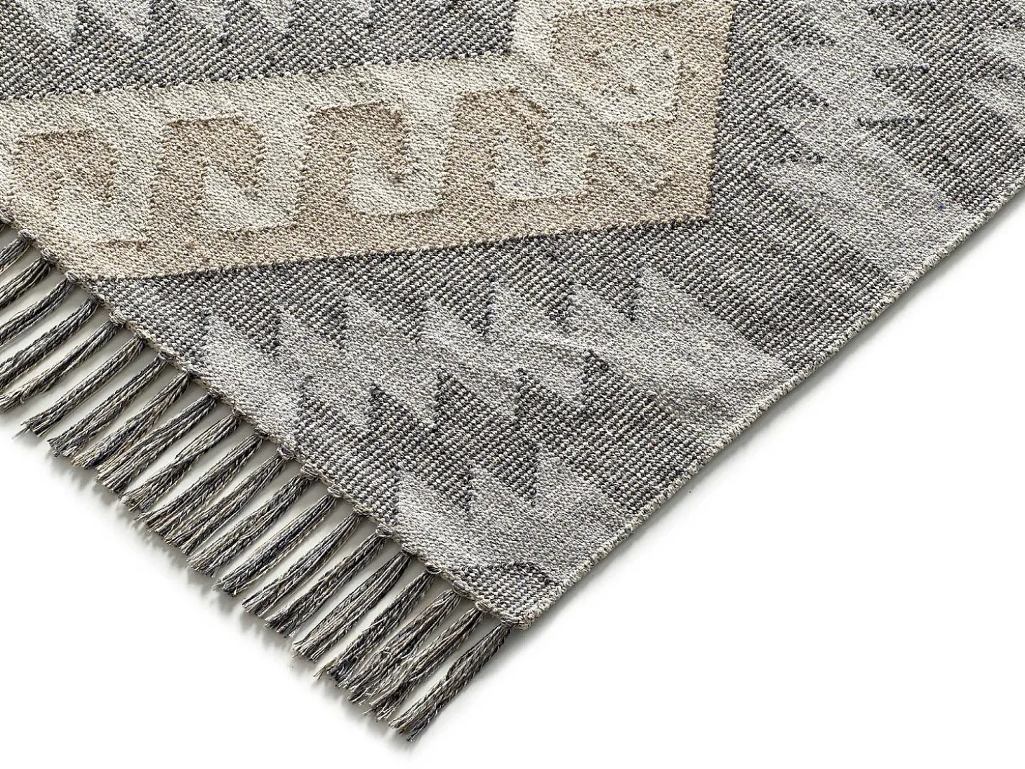 Alfombra interior - étnico - gris - 80 x 120 cm - CHANDIA