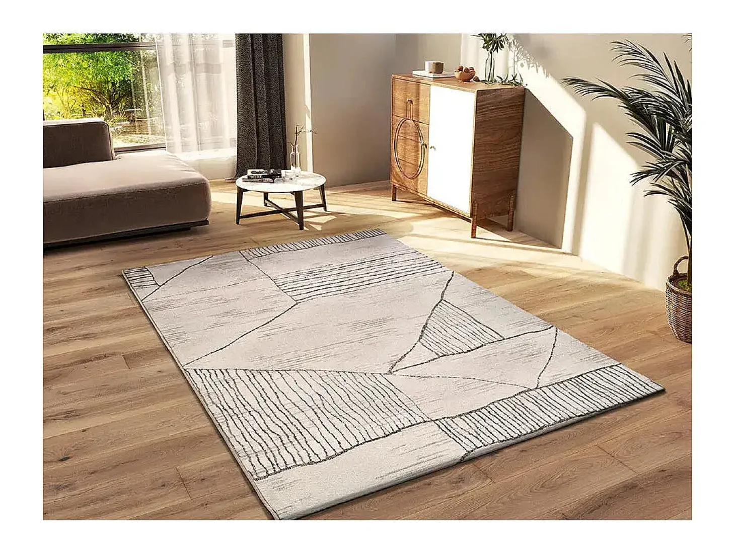 Alfombra interior - étnico - crema / marrón - 200 x 285 cm - CERES