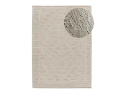Alfombra interior - étnico con relieve - crema - 60 x 90 cm - PAMUK