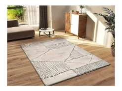 Alfombra interior - étnico - crema / marrón - 80 x 120 cm - CERES