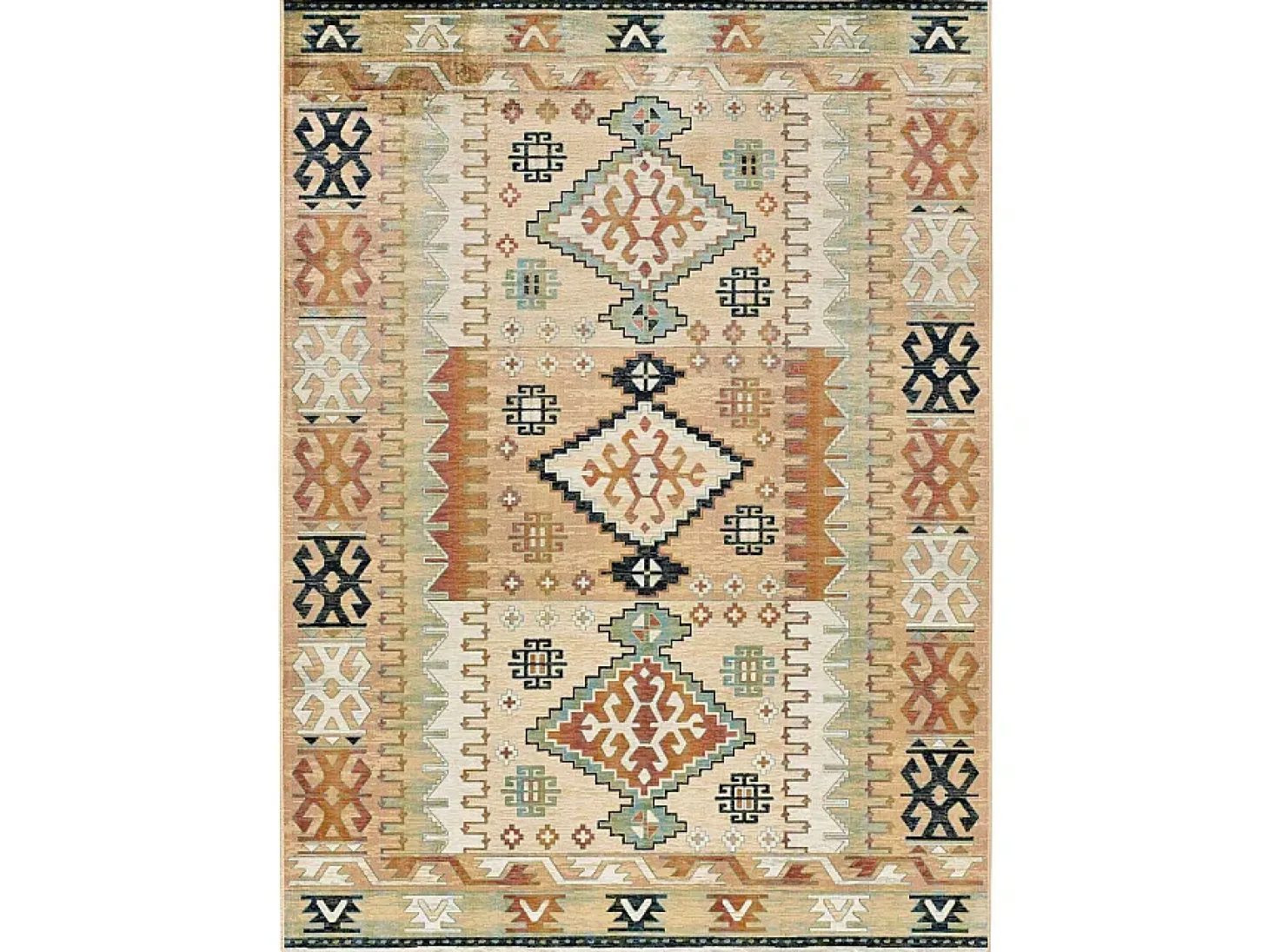 Alfombra interior - étnico - multicolor - 95 x 140 cm - ANTALIA