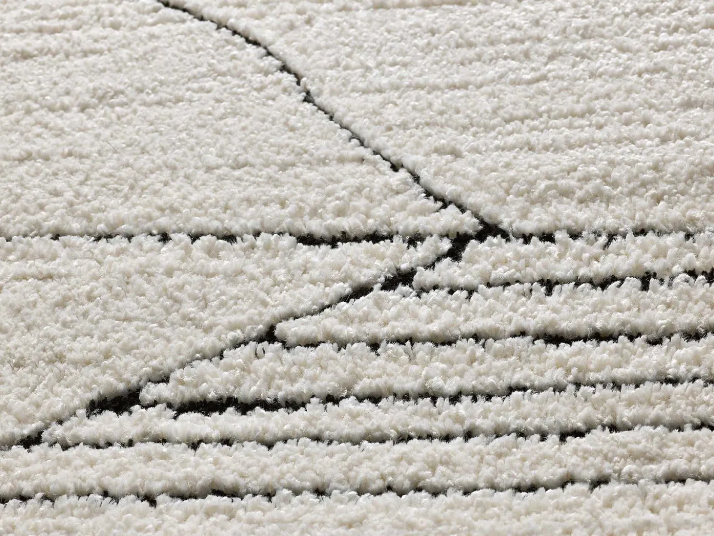Alfombra interior - étnico con relieve - blanco - 120 x 170 cm - TURIN