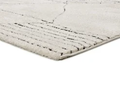 Alfombra interior - étnico con relieve - blanco - 120 x 170 cm - TURIN