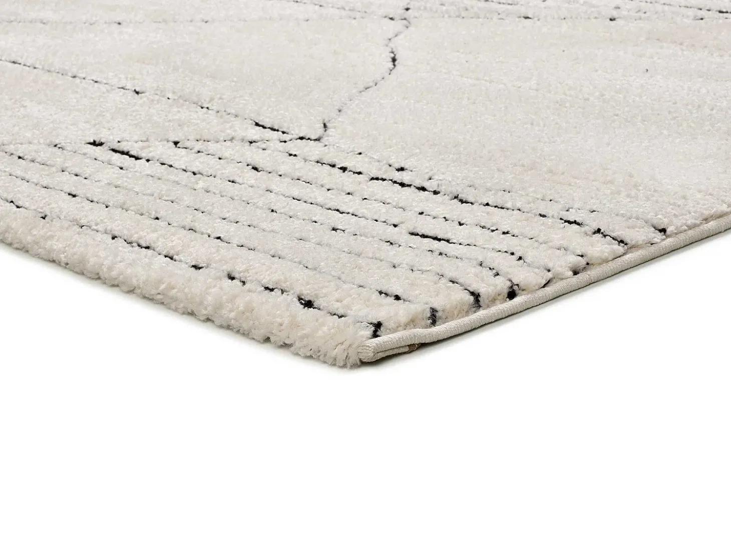Alfombra interior - étnico con relieve - blanco - 120 x 170 cm - TURIN