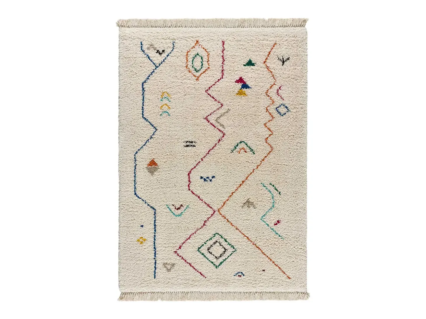 Alfombra interior - étnico - blanco - 80 x 150 cm - YEBEL