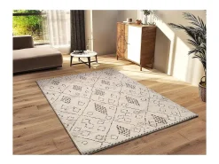 Alfombra interior - étnico - crema / marrón - 160 x 235 cm - CERES