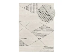 Alfombra interior - étnico con relieve - blanco - 160 x 230 cm - TURIN