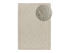 Alfombra interior - étnico con relieve - crema - 120 x 170 cm - PAMUK