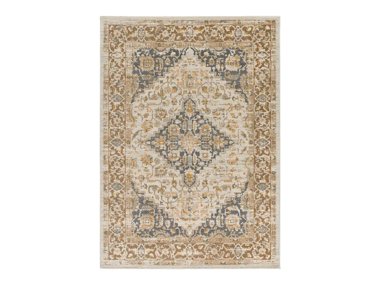 Alfombra interior - vintage - beige / gris - 80 x 150 cm - DELTA
