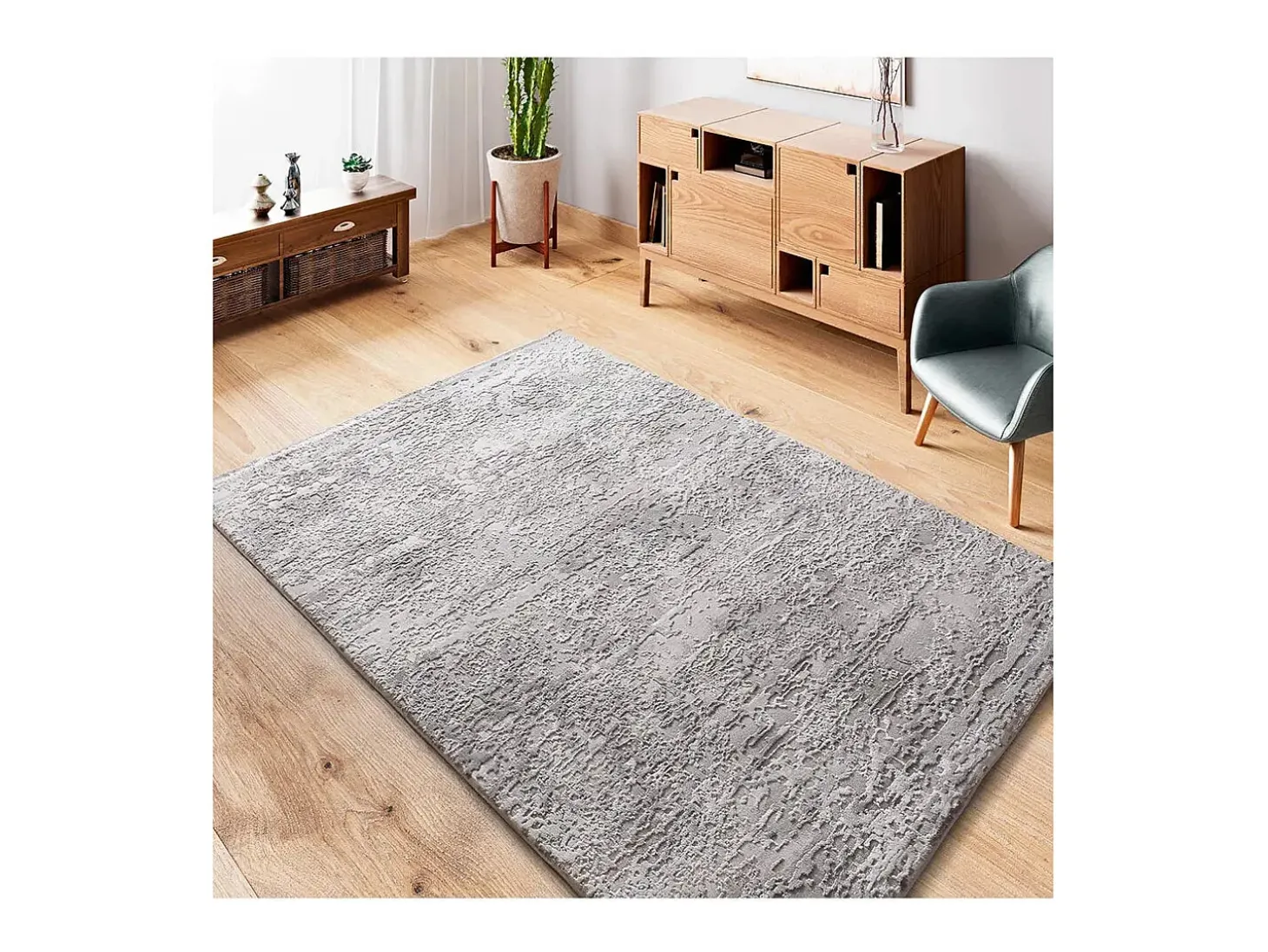 Alfombra interior - abstracto con relieve - gris - 154 x 230 cm - ORIS