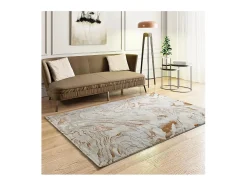 Alfombra interior - abstracto con relieve - beige / caldera - 154 x 230 cm - KEOPS
