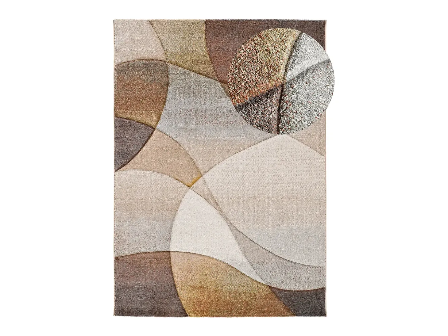 Alfombra interior - abstracto - terracota / beige - 80 x 150 cm - BADET