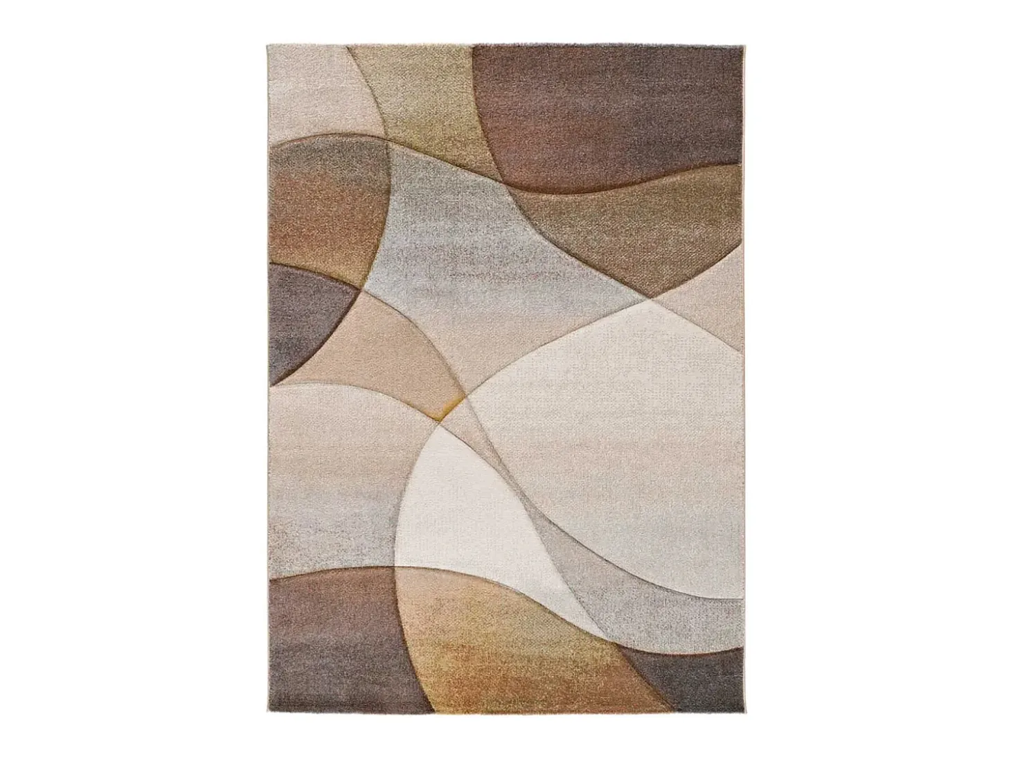 Alfombra interior - abstracto - terracota / beige - 80 x 150 cm - BADET