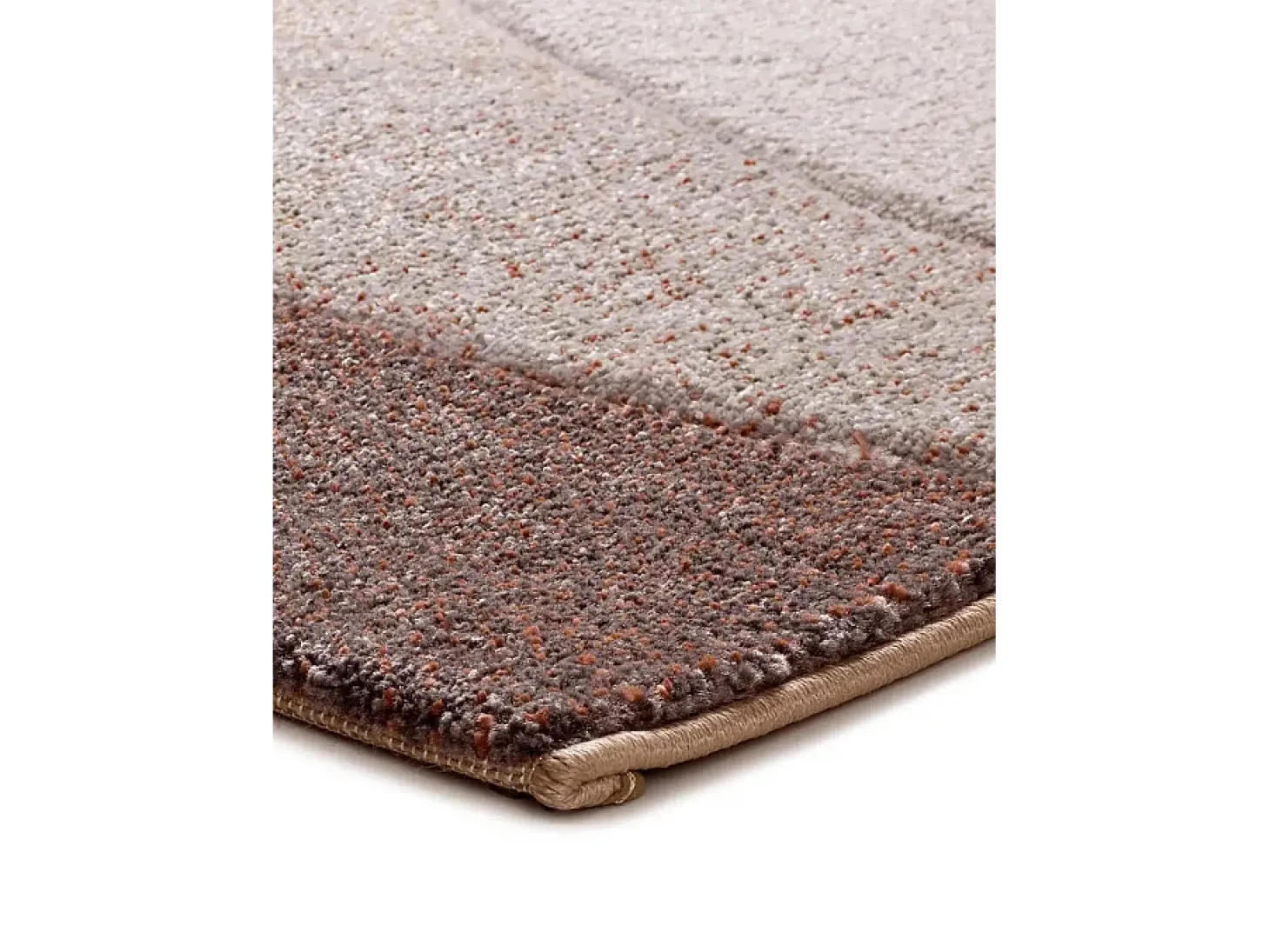 Alfombra interior - abstracto - terracota / beige - 80 x 150 cm - BADET