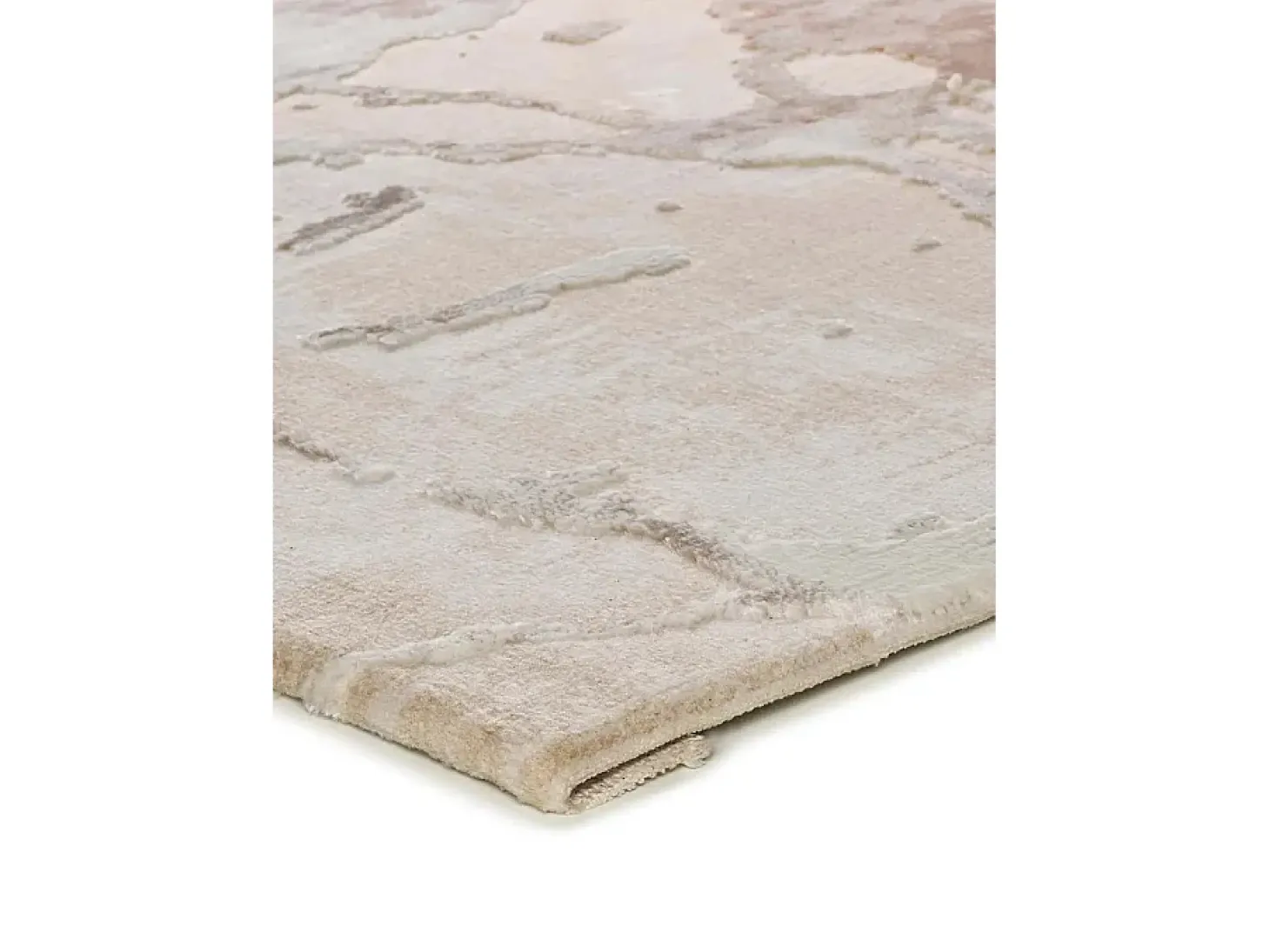 Alfombra interior - efecto marmol con relieve - beige - 154 x 230 cm - ORIS