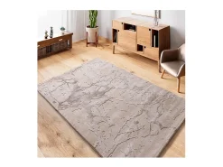 Alfombra interior - efecto marmol con relieve - beige - 115 x 170 cm - ORIS