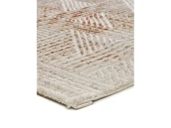 Alfombra interior - geométrico con relieve - beige / caldera - 154 x 230 cm - KEOPS