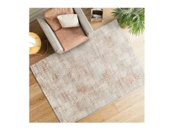 Alfombra interior - geométrico con relieve - beige / caldera - 154 x 230 cm - KEOPS