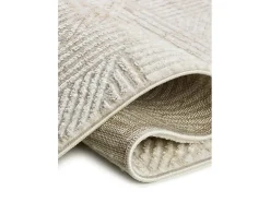 Alfombra interior - geométrico con relieve - beige / caldera - 154 x 230 cm - KEOPS
