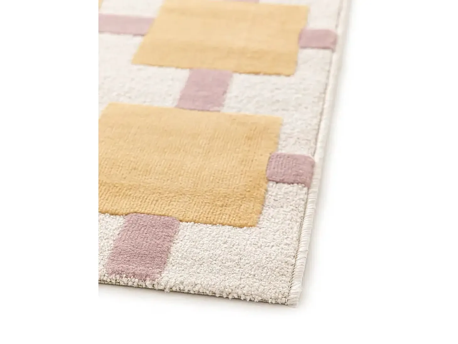 Alfombra interior - geométrico - mostaza / rosa - 160 x 230 cm - FLASHY