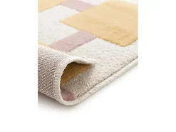 Alfombra interior - geométrico - mostaza / rosa - 160 x 230 cm - FLASHY