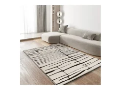 Alfombra interior - moderno - blanco / negro - 160 x 230 cm - RETRO