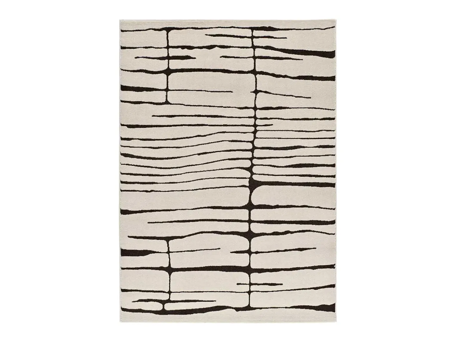 Alfombra interior - moderno - blanco / negro - 133 x 190 cm - RETRO