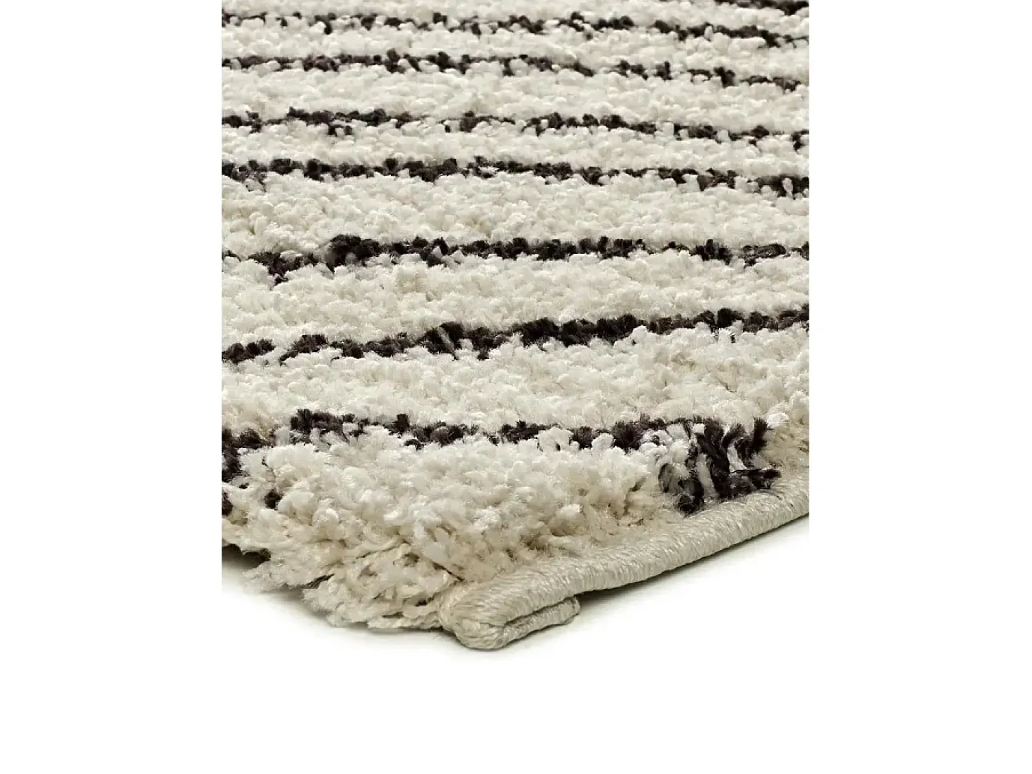 Alfombra interior - shaggy abstracto - blanco / negro - 120 x 180 cm - LUSH