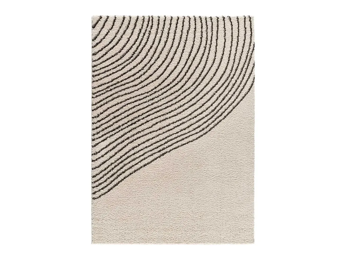 Alfombra interior - shaggy abstracto - blanco / negro - 140 x 200 cm - LUSH